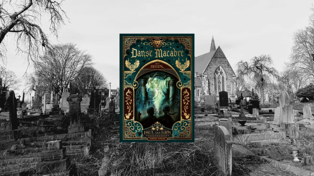 Het Danse Macabre boek valt zelfs als kinderboek tegen boekenkaft danse macabre van paul van loon op begraafplaats