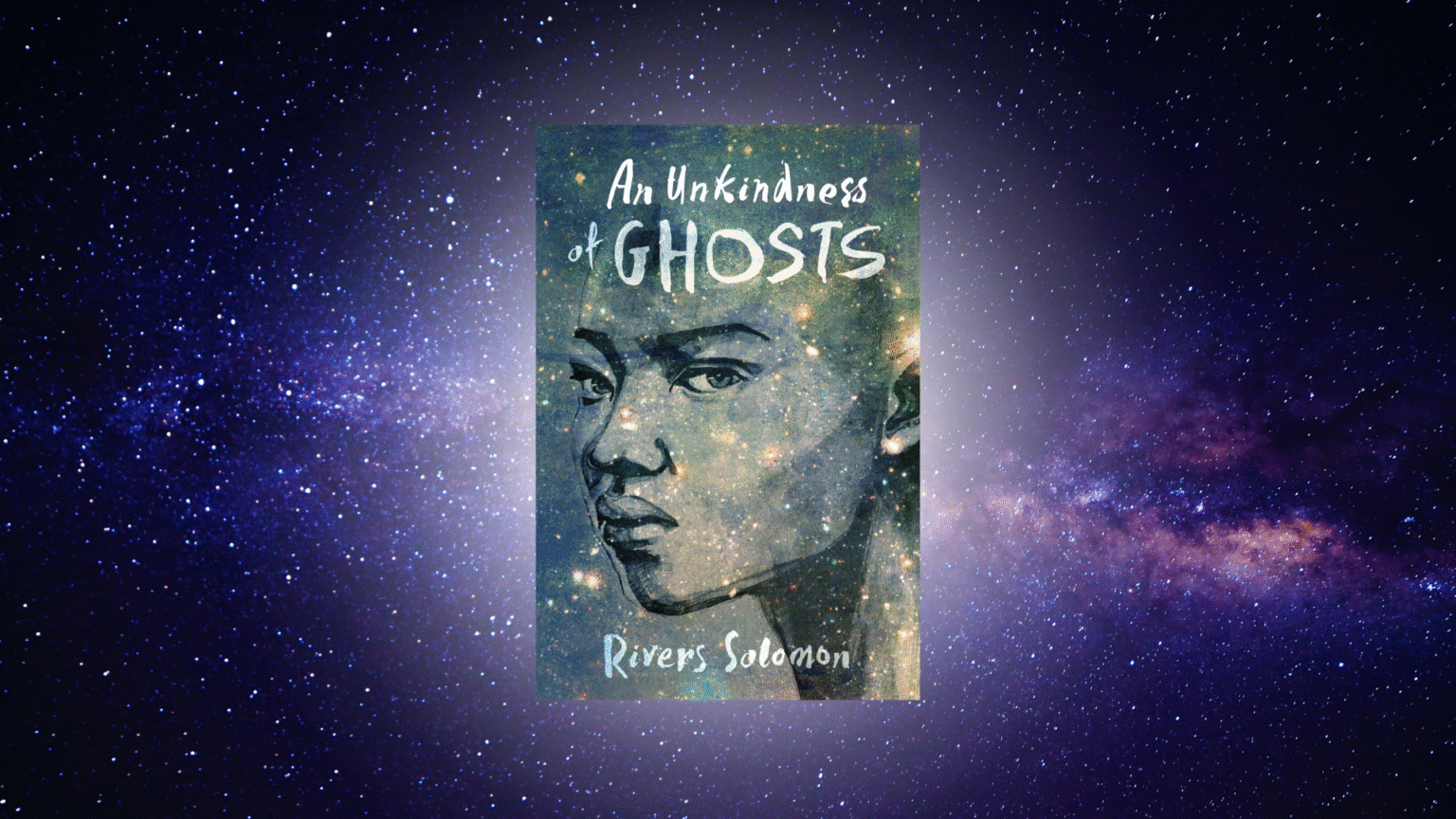 boekenkast van an unkindness of ghosts van rivers solmon met gezicht