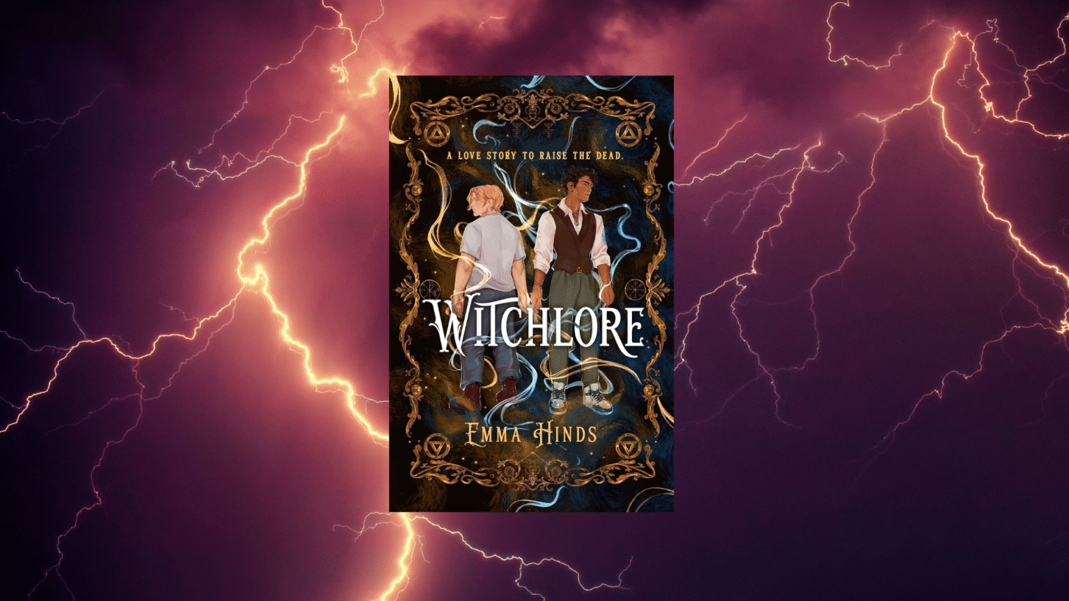 Boekenkaft Witchlore van Emma Hinds met bliksem