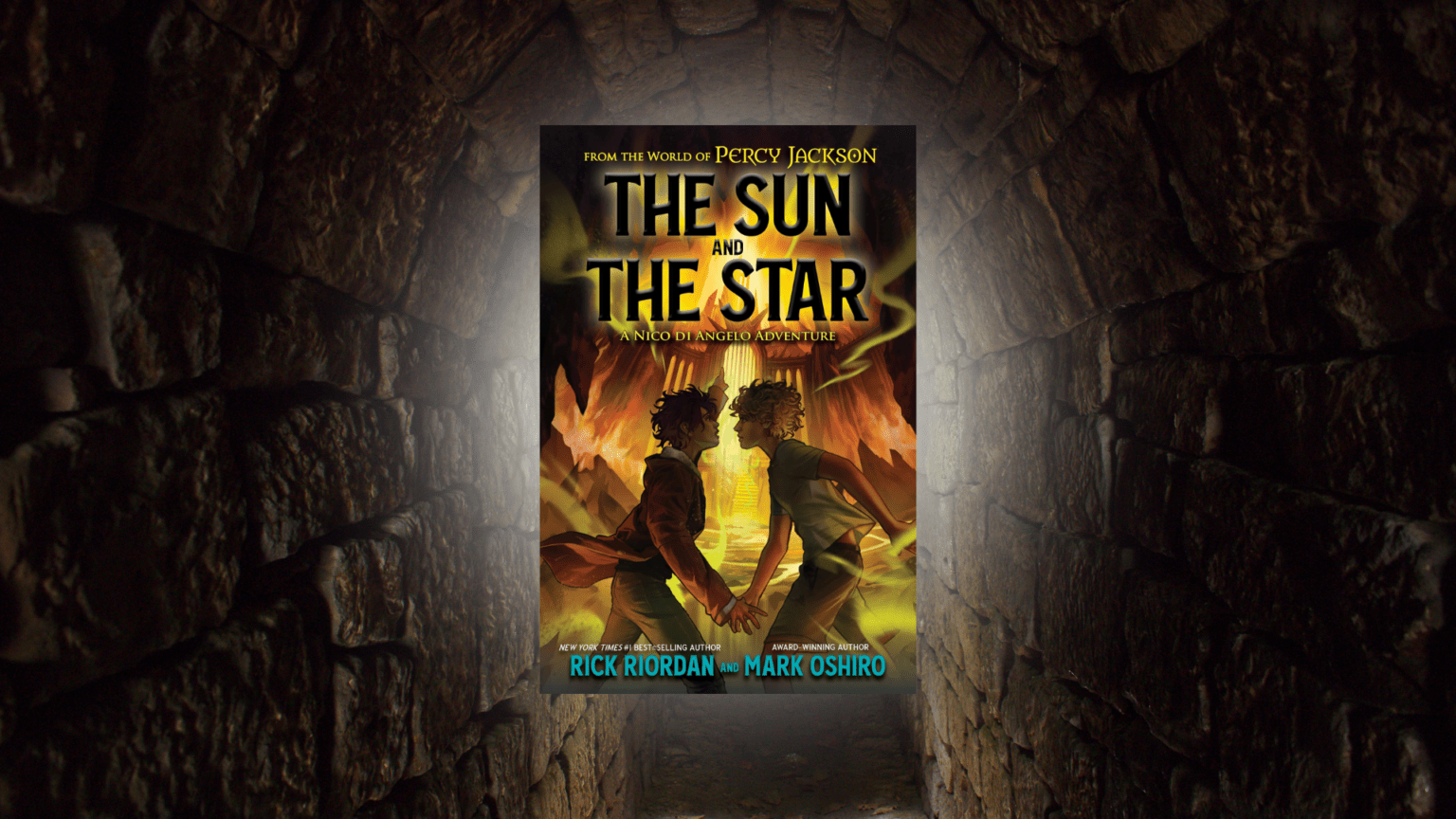 Is The Sun and the Star het beste Rick Riordan-boek? Boekenkaft The Sun and the Star van Rick Riordan in een ondergrondse tunnel